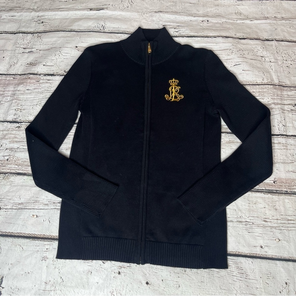 Lauren Ralph Lauren Long Sleeve Full Zip Sweater  Size PM - Picture 7 of 8